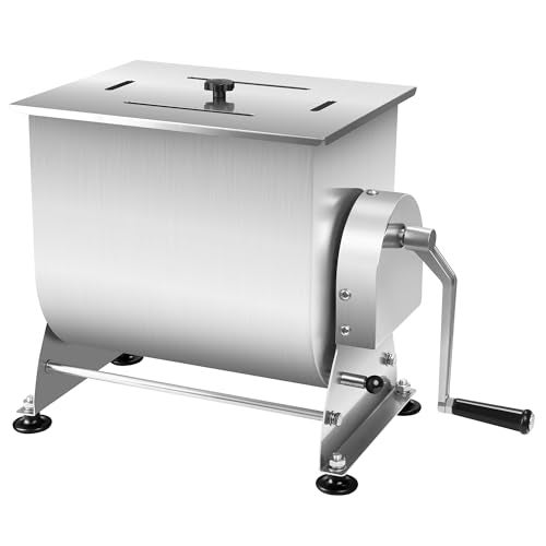 Wutfly Manual Tilting Meat Mixer, 35 lb / 6 Gallon Capacity, Stainless Steel Sausage Stuffer for Burger, Sausage & Jerky, with Removable Paddle & Non-Slip Feet, Countertop Food Processor - Image 1