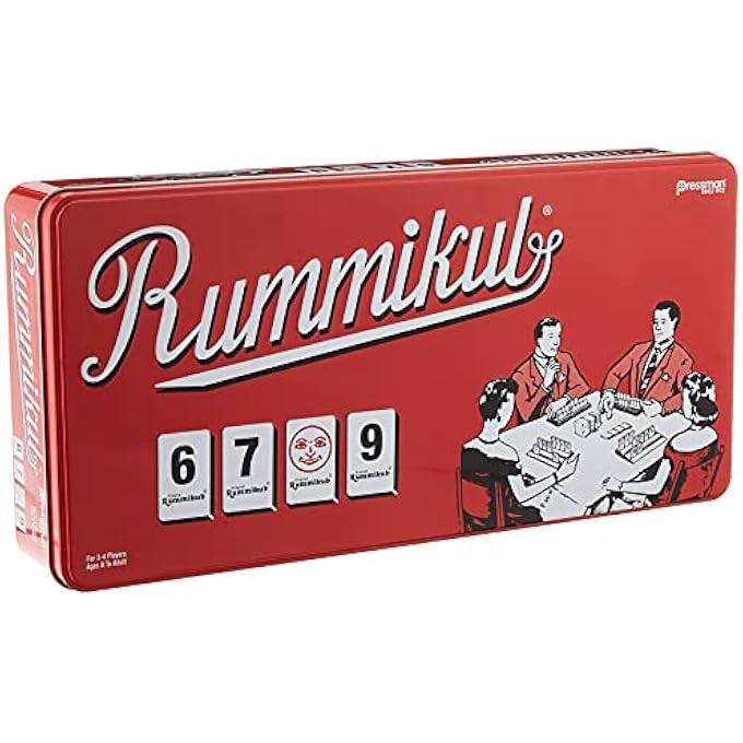 بريسمان Pressman Rummikub في القصدير الرجعية - لعبة بلاط الرومي الأصلية من الأحمر ، 5 " - Image 1