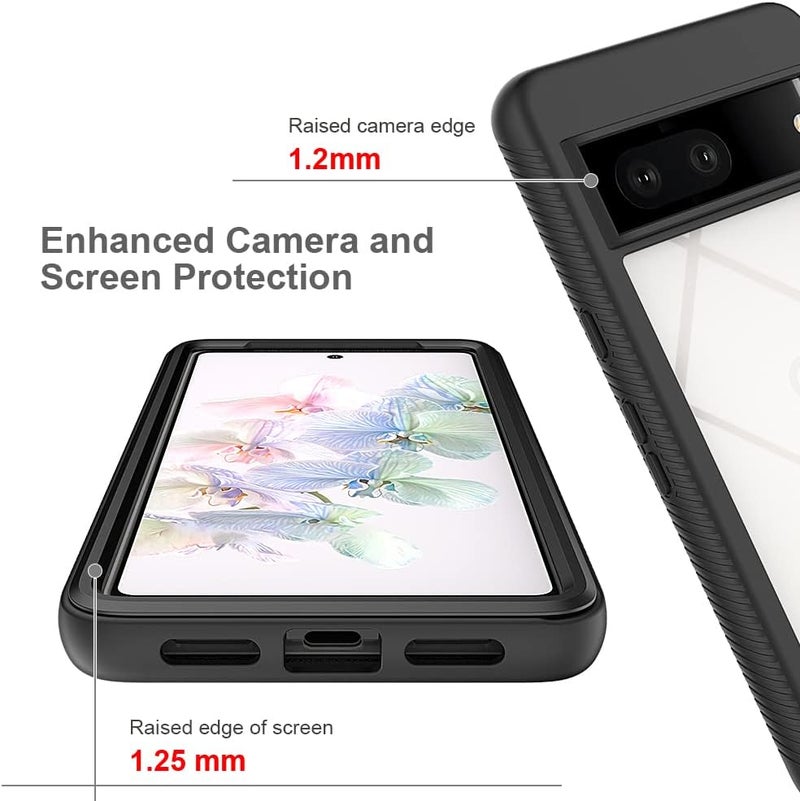 زيني غطاء المتوافق مع هاتف Google Pixel 7 Pro، غطاء مضاد للصدمات مع حماية شاملة وواقي شاشة مدمج، غطاء خارجي متين بإطار، أسود - Image 4