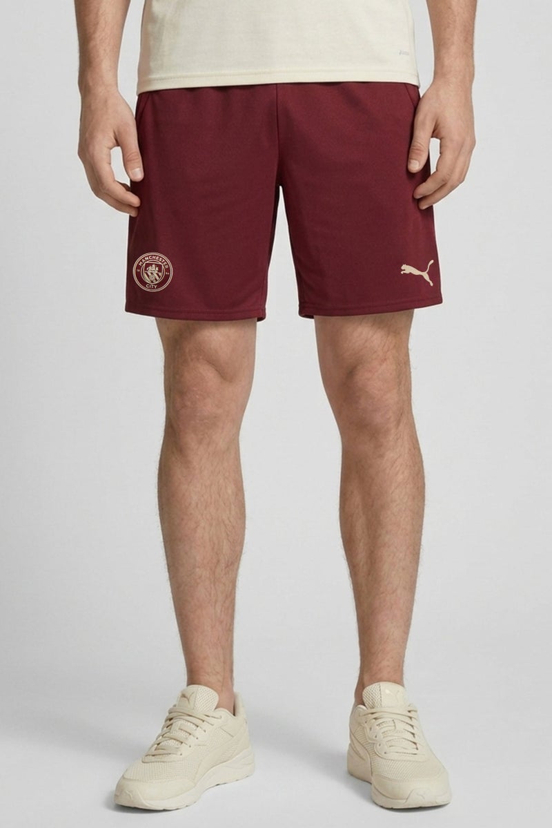 PUMA Men Sportswear Fit Manchester City Football Shorts, Maroon - Image 1