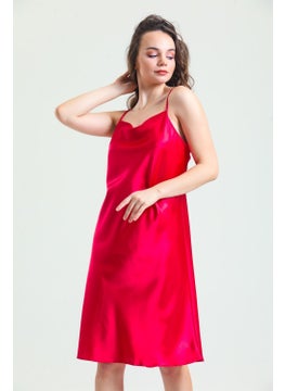Magic Form 7790 Women's Dagaje Collar Rope Strap Satin Nightgown - Fuchsia  - Image 1