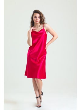 Magic Form 7790 Women's Dagaje Collar Rope Strap Satin Nightgown - Fuchsia  - Image 2