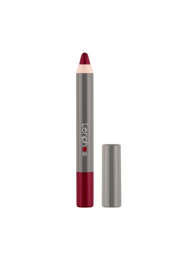 Lenphor Matt Show-Off 2 in 1 Crayon Lip Pencil Lipstick, Lip Liner Waterproof & Smudgeproof, Long Lasting, Matte Finish, Pointed Tip, Aggie Maroon, 2.8gm - Image 2