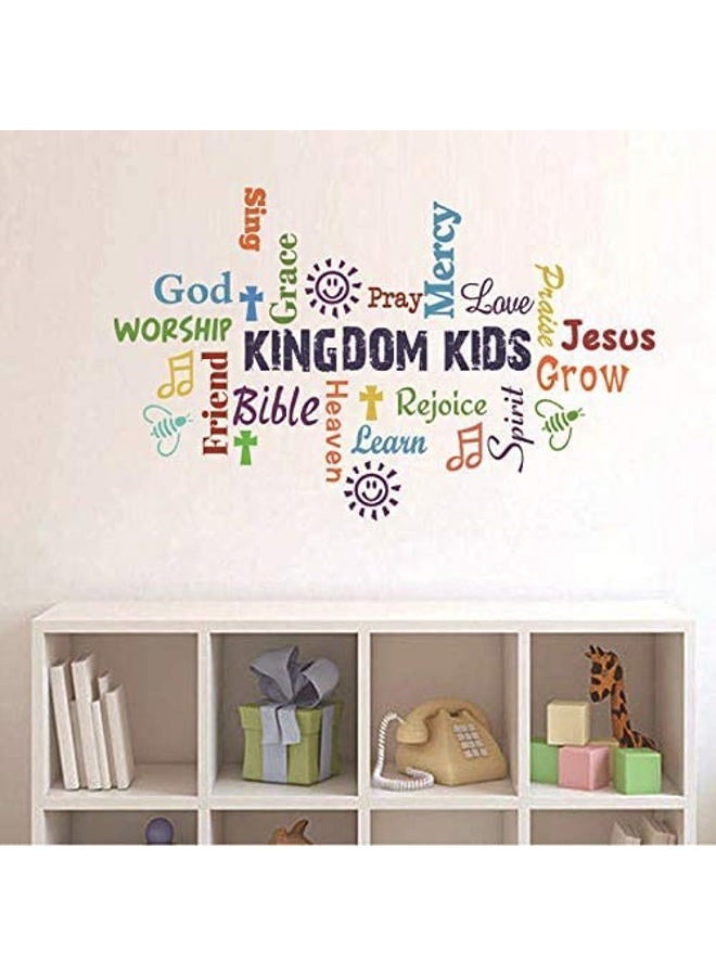 Cozy Decor Sunday School Decorations for Kids Classroom Wall Decals Kindom Kids Lettering Inspirational Christian Bible Verse Posters Wall Stickers for Children Classroom Play Room Church Religious Decorations - Image 2
