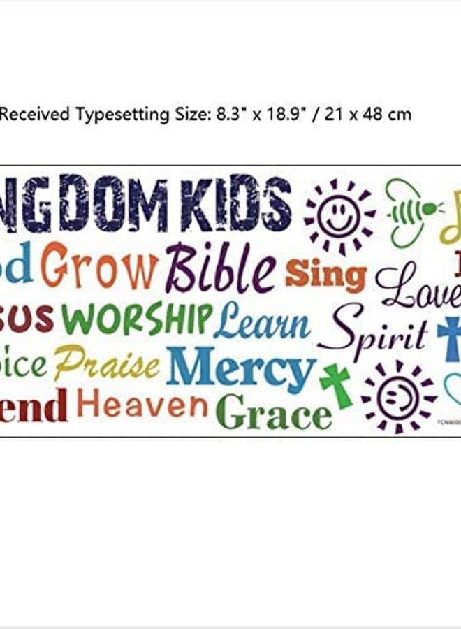 Cozy Decor Sunday School Decorations for Kids Classroom Wall Decals Kindom Kids Lettering Inspirational Christian Bible Verse Posters Wall Stickers for Children Classroom Play Room Church Religious Decorations - Image 5