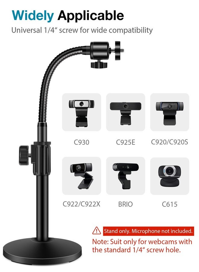 InnoGear Webcam Stand for Desk, Camera Stand Mount Gooseneck Arm for Logitech Webcam C922 C930e C920S C920 C615 C960 C920x BRIO 4K NexiGo N60, Phone Mount, Right Light, GoPro with 1/4" Thread - Image 2