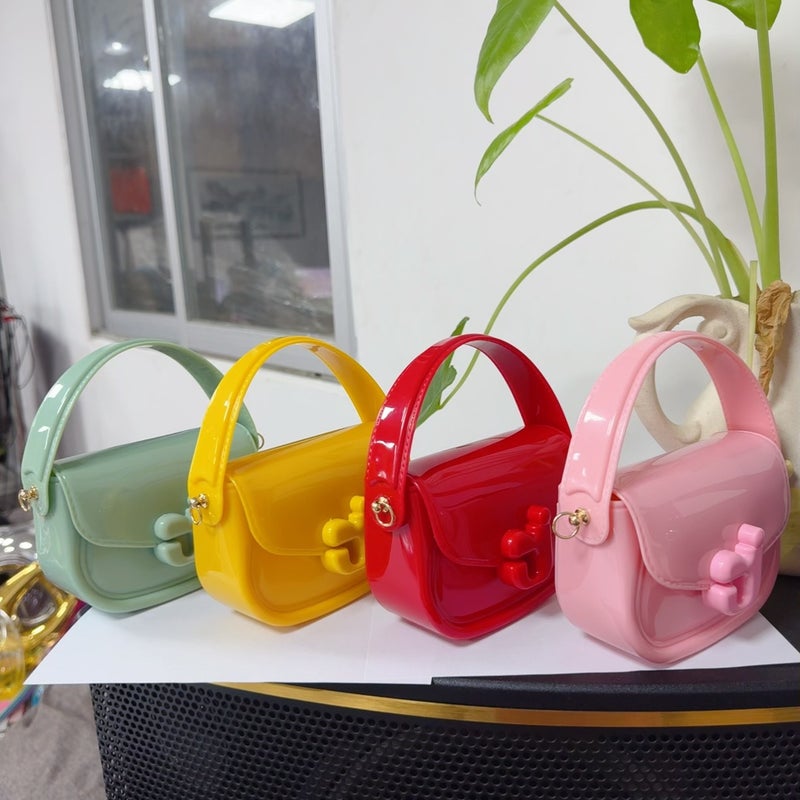 2025 New Selling J Letter Jelly Bag Satchel One-Shoulder Cross-Body Kidsren'S Bag Pvc Bag Coin Purse - Image 3