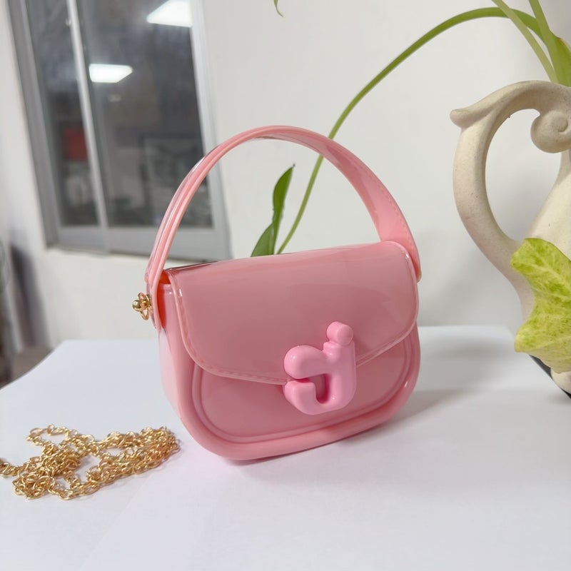 2025 New Selling J Letter Jelly Bag Satchel One-Shoulder Cross-Body Kidsren'S Bag Pvc Bag Coin Purse - Image 1
