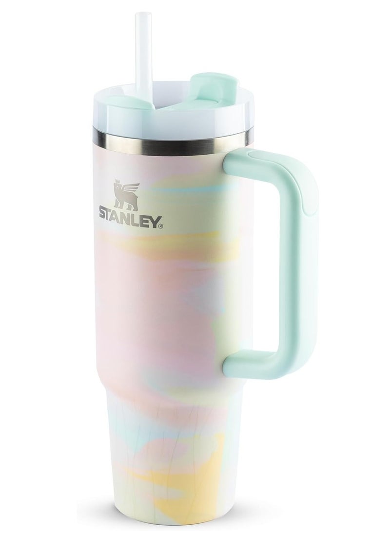Stanley - Quencher H2.0 40oz Vacuum Insulated Tumbler – Brush Strokes Travel Mug with Reusable Lid and Straw for Water, Coffee, Smoothies, and Iced Tea – Durable, Stylish, and Leakproof - Image 1