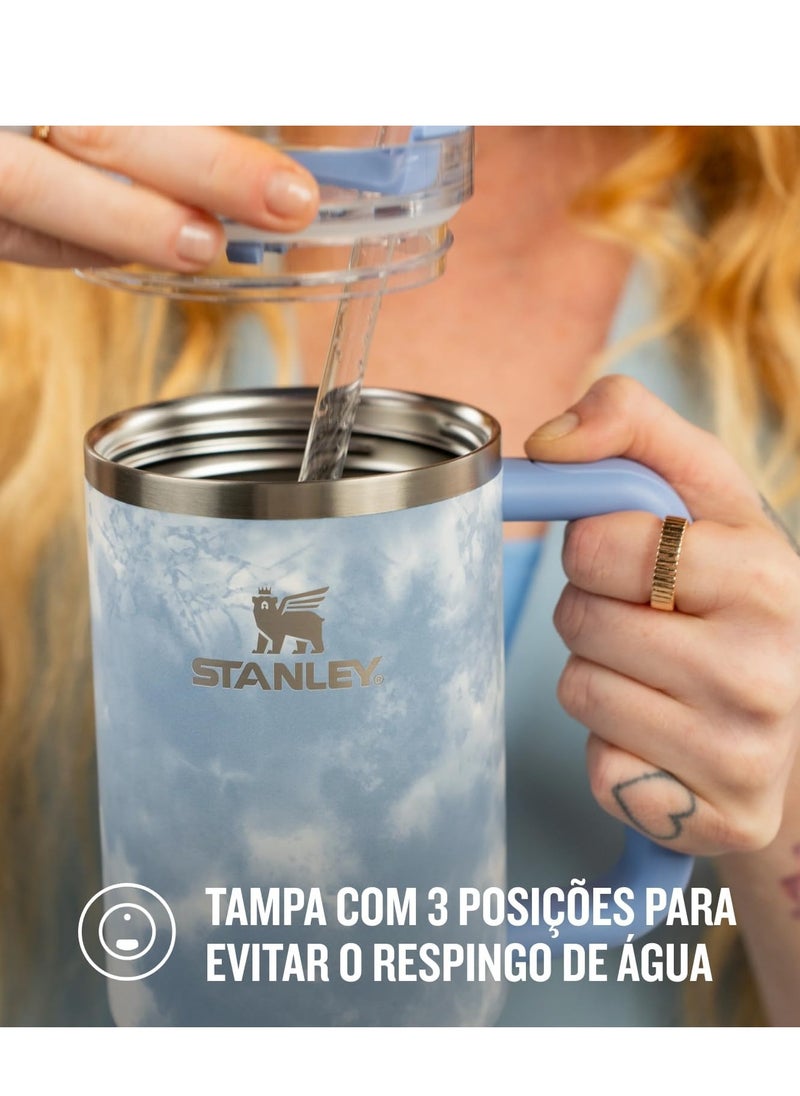 Stanley - Quencher H2.0 40oz Vacuum Insulated Tumbler – Brush Strokes Travel Mug with Reusable Lid and Straw for Water, Coffee, Smoothies, and Iced Tea – Durable, Stylish, and Leakproof - Image 1