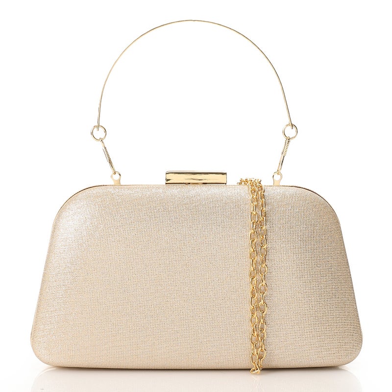 Mr.joe Elegant Glitter Clutch with Metal Handle -Chamgain - Image 1