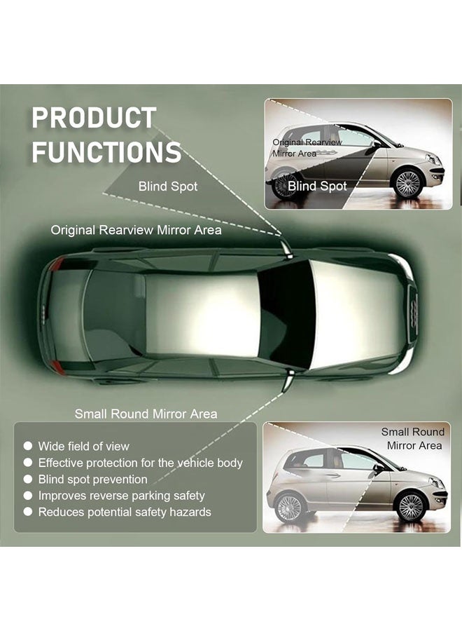 2PCS Blind Spot Mirror, Round HD Glass Frameless Convex Rear View Mirror, 360 Degree Adjustable Wide Angle Side Rear View Mirror for Cars SUVs Motorcycles Trucks - Image 4