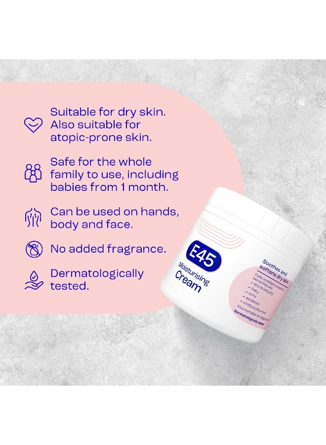 E45 Cream for Dry & Sensitive Skin - Clinically Proven Moisturiser for Eczema, Dermatitis & Irritation - Dermatologically Tested Non-Greasy Body, Face & Hand Care, 350g - Image 5