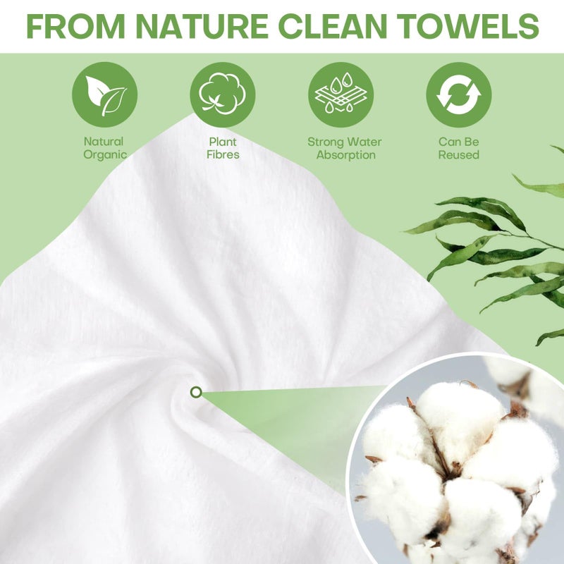 Fancyou Compressed Towel Tablets 100 Count, Thickened Disposable Face Towel Biodegradable Cotton Cloths, Portable Mini Compressed Washcloths Coin Tissue for Travel, Gym, Home, Outdoor Activities - Image 2