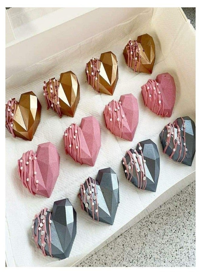 BAKING SET مجموعة أدوات الخبز: قالب كيك ثلاثي الأبعاد على شكل قلب ماسي، قالب صابون مرن، قالب سيليكون، قالب شوكولاتة - Image 4