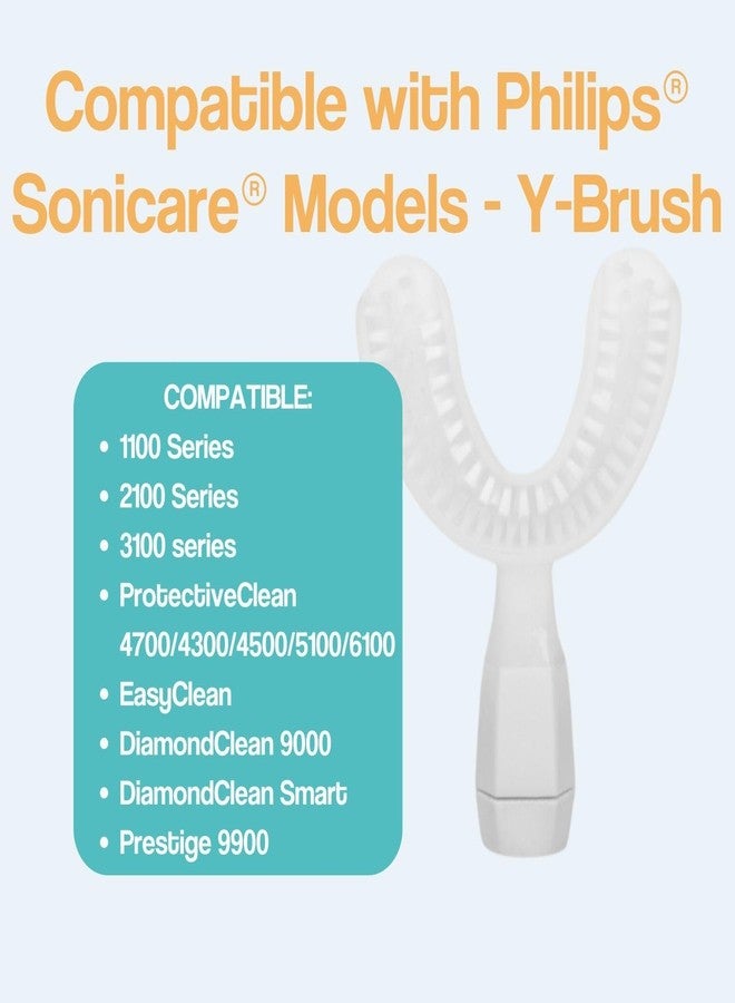 y-brush NEW 2025 Compatible with Philips® Sonicare® Models - Y-Brush Replacement Brush Head - Flexible - One-Stroke Technology - Renewable Every 4 Months - Adults - Image 2