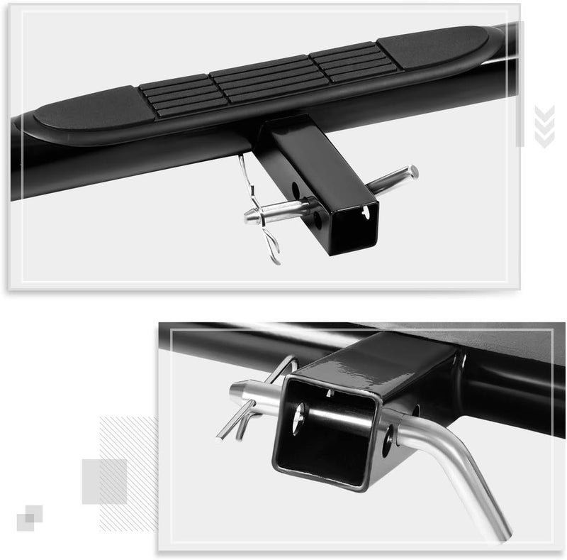PM Performotor Universal 37x3.25 Inches Black Rear Bumper Tow Hitch Step Bar for 2" Receiver - Image 4