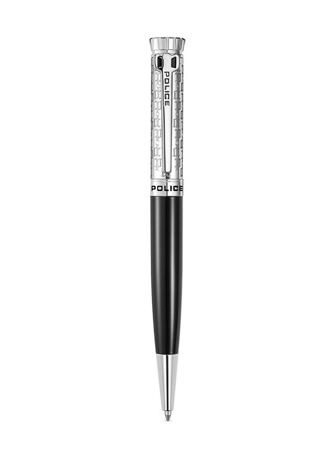 POLICE Gothic Silver and Black Stainless Steel Pen for Men - Image 1