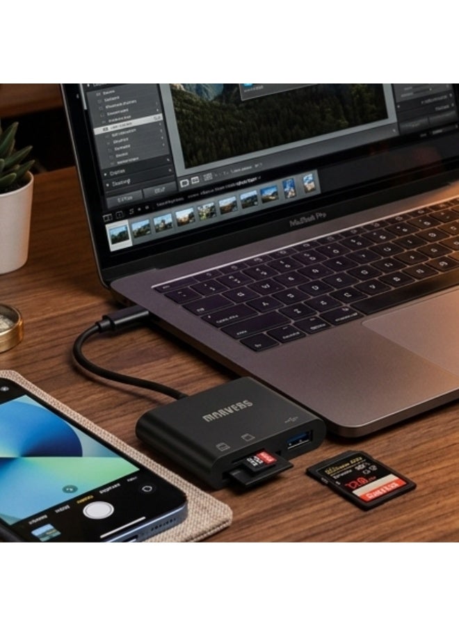 3-in-1 Card Reader OTG Adapter SD TF USB Multi-Function Data Transfer Adapter - Image 5