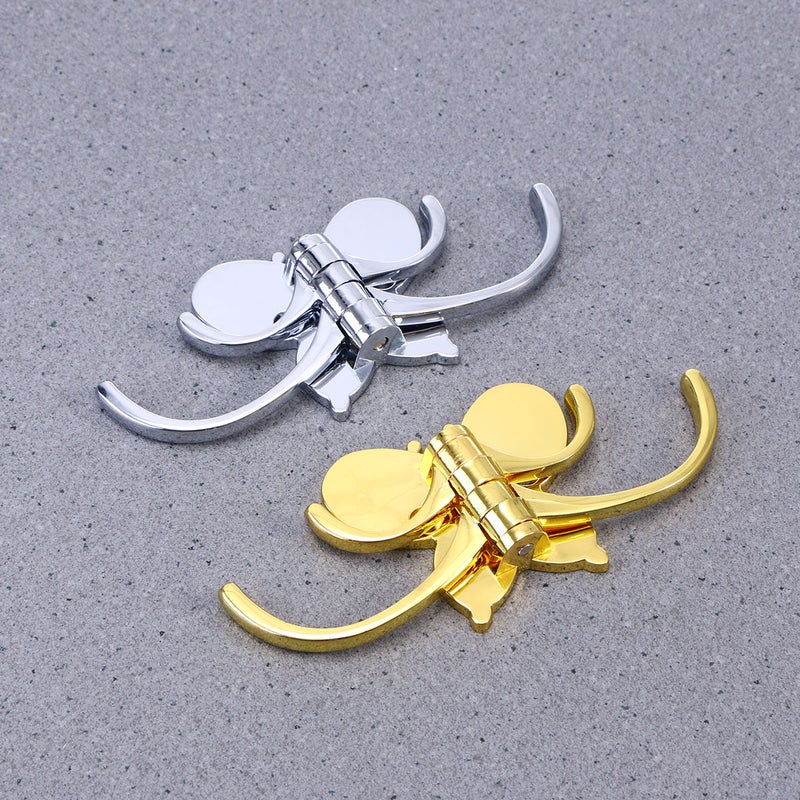 Swivel Coat Hook Folding Heavy Duty Swing Arm Butterfly Shaped Hook Wall Mounted Hanger for Bathroom Kitchen Bedroom(Golden) - Image 4