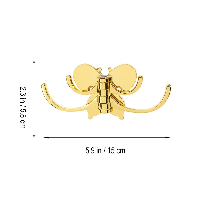 Swivel Coat Hook Folding Heavy Duty Swing Arm Butterfly Shaped Hook Wall Mounted Hanger for Bathroom Kitchen Bedroom(Golden) - Image 2