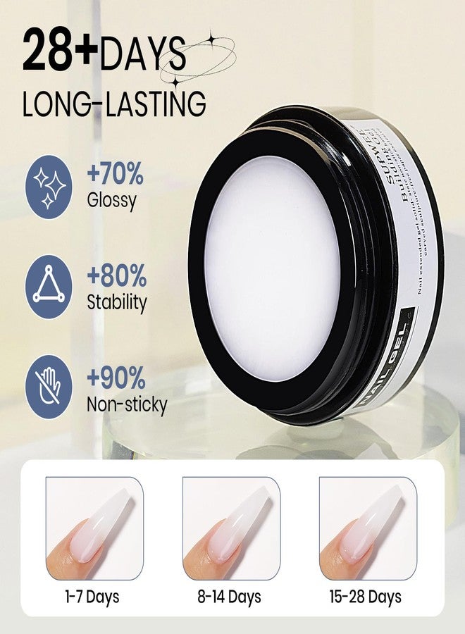 SUPWEE جل بناء تمثال صلب سوبي، جل أظافر ثلاثي الأبعاد أبيض غير لاصق لتمديد الأظافر لعمل النقوش وزخرفة فن الأظافر جل صلب للأظافر مانيكير افعلها بنفسك في المنزل 14غ (0.49 أونصة) - Image 4