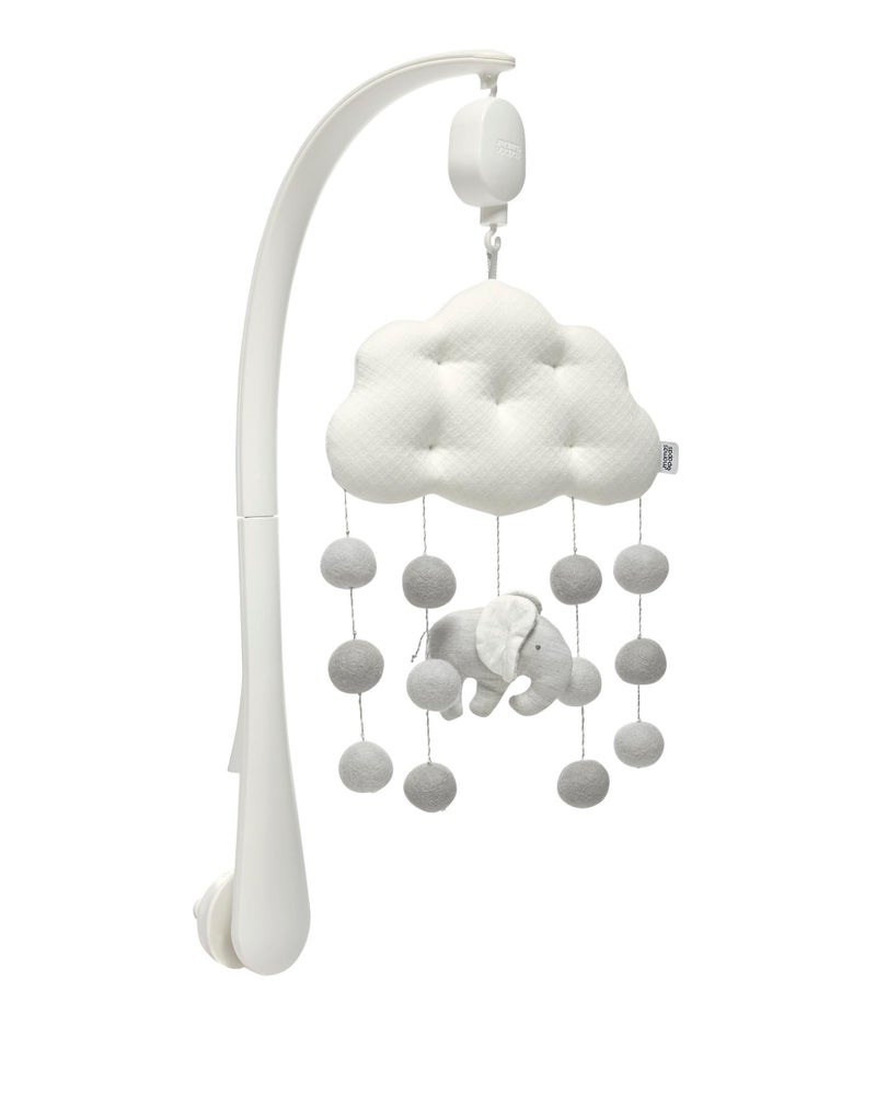 MCGMITT Mamas & Papas Welcome to The World Cloud and Elephant Musical Mobile with Pom Poms, Grey Elephant - Image 1