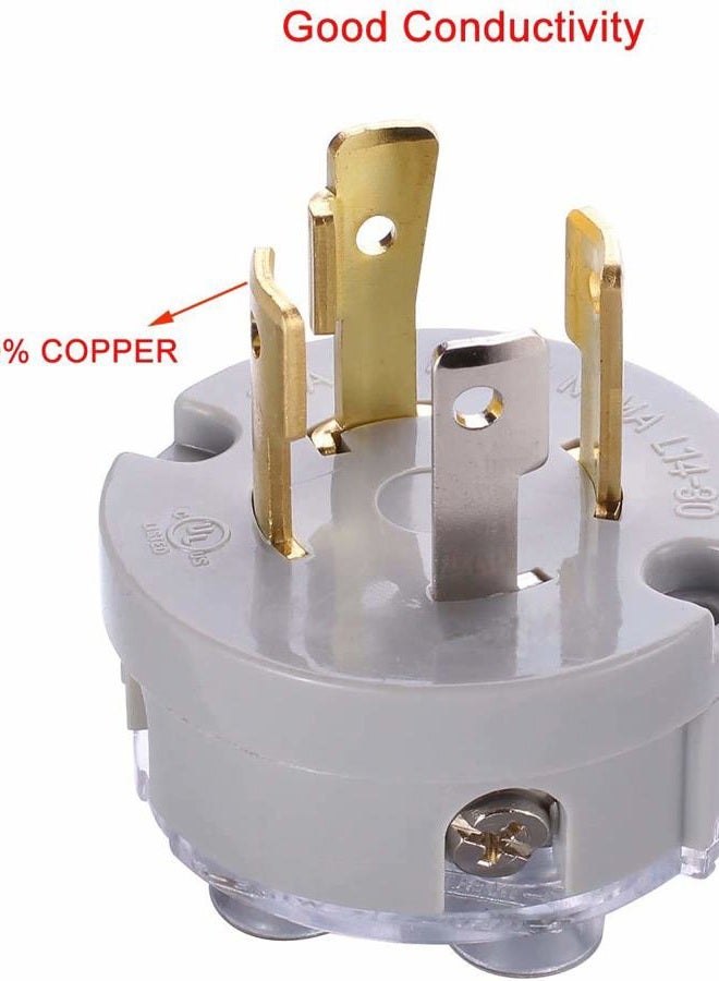 Miady NEMA L14-30P Generator Plug, 30 Amp 4-Prong Industrial Grade Locking Male Plug Up to 7,500W, Grounding Type/UL listed - Image 4