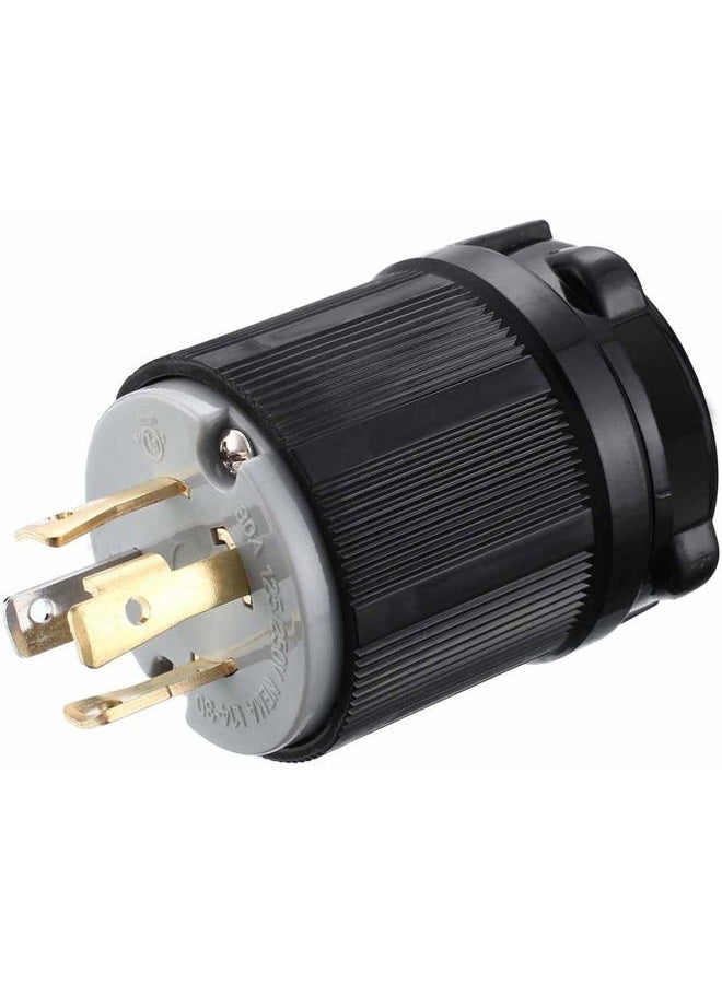 Miady NEMA L14-30P Generator Plug, 30 Amp 4-Prong Industrial Grade Locking Male Plug Up to 7,500W, Grounding Type/UL listed - Image 1