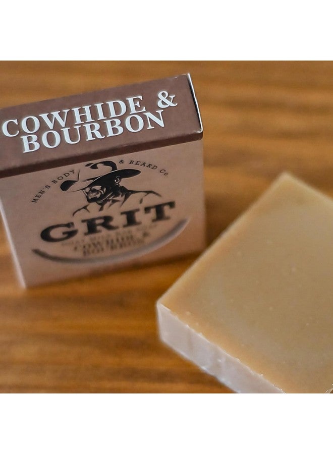 GRIT Goat Milk Soap Bar Cowhide & Bourbon | All Natural | Dye-Free Soap Bar | Enriched with Nourishing Goat Milk | 4 oz - Image 2