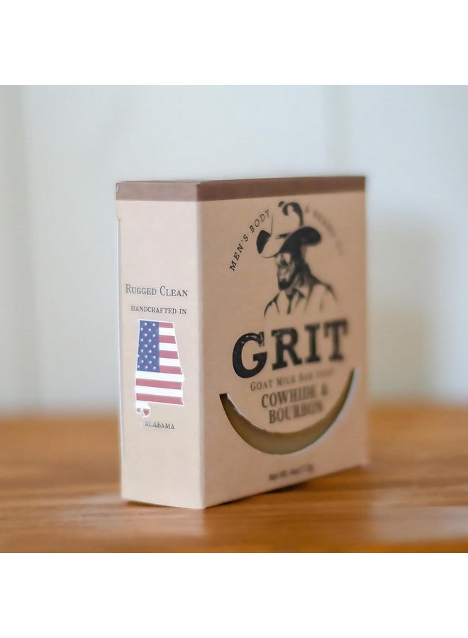 GRIT Goat Milk Soap Bar Cowhide & Bourbon | All Natural | Dye-Free Soap Bar | Enriched with Nourishing Goat Milk | 4 oz - Image 3
