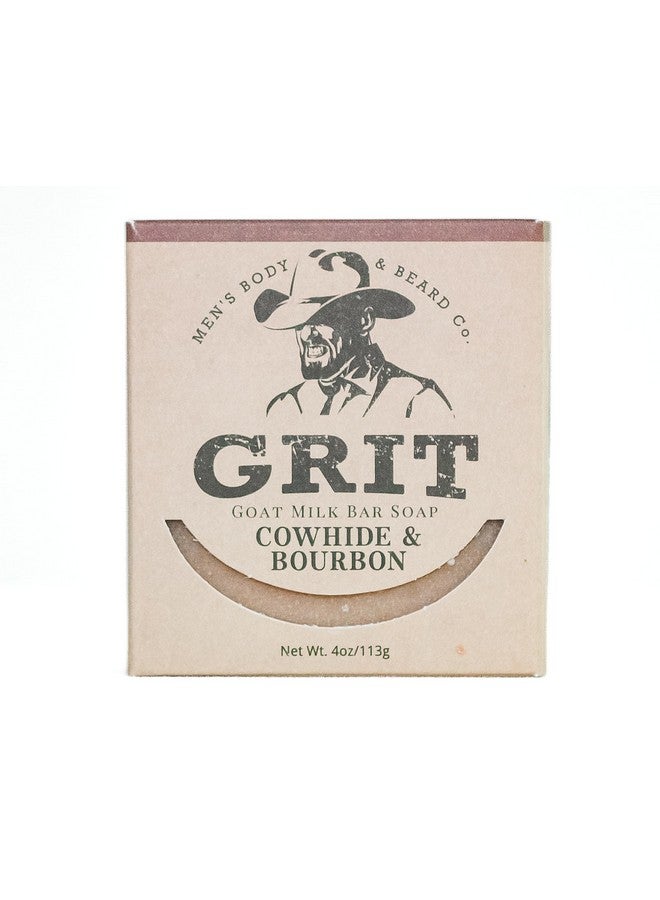 GRIT Goat Milk Soap Bar Cowhide & Bourbon | All Natural | Dye-Free Soap Bar | Enriched with Nourishing Goat Milk | 4 oz - Image 1