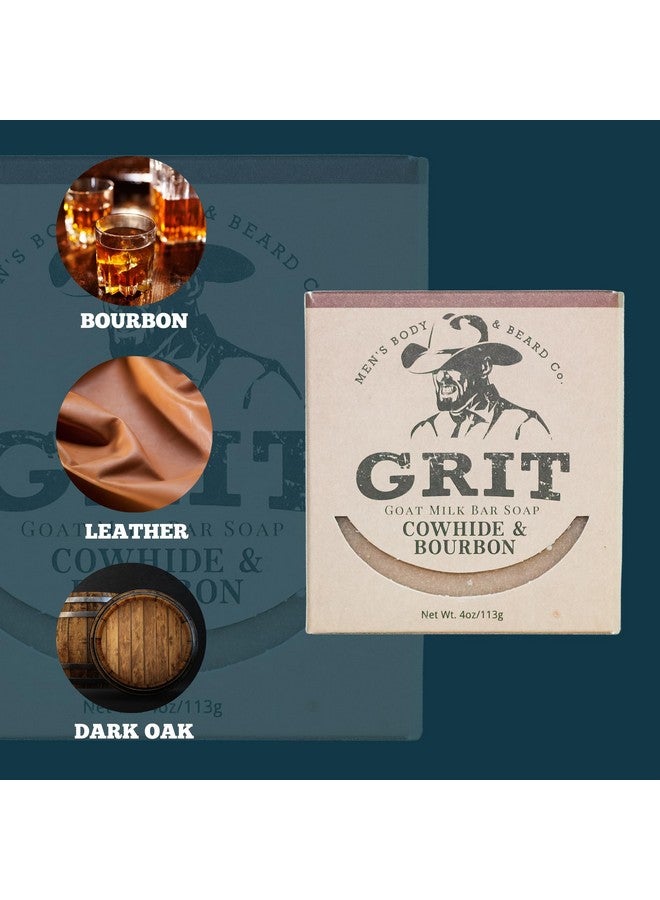 GRIT Goat Milk Soap Bar Cowhide & Bourbon | All Natural | Dye-Free Soap Bar | Enriched with Nourishing Goat Milk | 4 oz - Image 4
