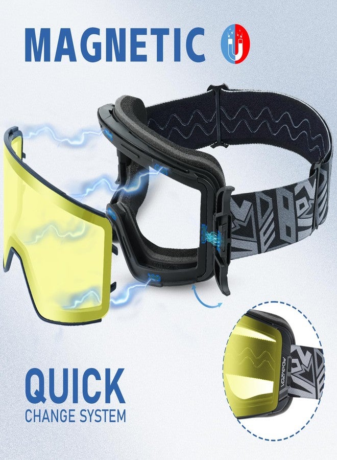 VOZAPOW Magnetic Replacement Lenses, Design for AS57 Ski Goggles, Anti-Fog, Anti-UV & Anti-Scratch - Image 4