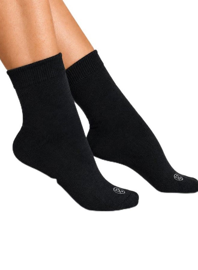 Pembrook Ankle Diabetic Socks for Women & Men - 6 Pairs | Moisture-Wicking, Non Binding, Wide Top | Black, White, Navy, Blue, Beige, Aqua | Nvy(mrled)-6PWomen - Image 1