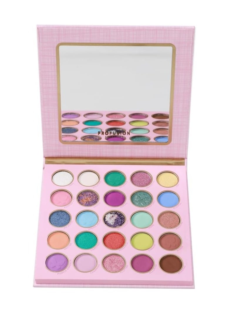 Profusion Cosmetics - Empowered Butterfly 25 Shade Eye Shadow Palette Pigmented Matte and Shimmer Shades Blendable and Buildable Powder with Rich Colors Long Lasting Bold Eye Looks - Image 1