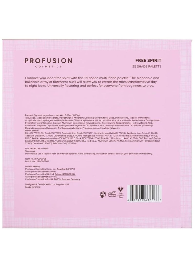 Profusion Cosmetics - Empowered Butterfly 25 Shade Eye Shadow Palette Pigmented Matte and Shimmer Shades Blendable and Buildable Powder with Rich Colors Long Lasting Bold Eye Looks - Image 1