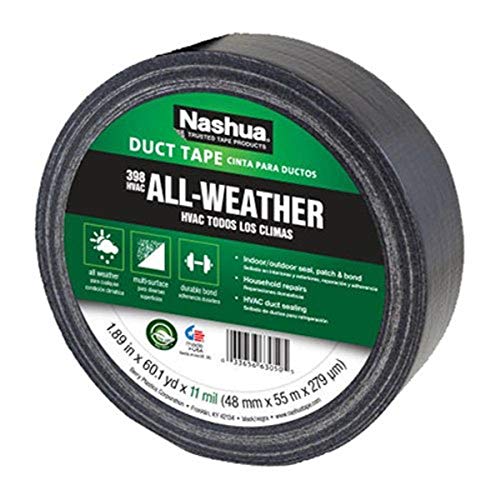 Nashua 398 Black Duct Tape, Heavy Duty, Water Resistant, 1.89 Inch x 60 yds, 1 Roll - Image 1