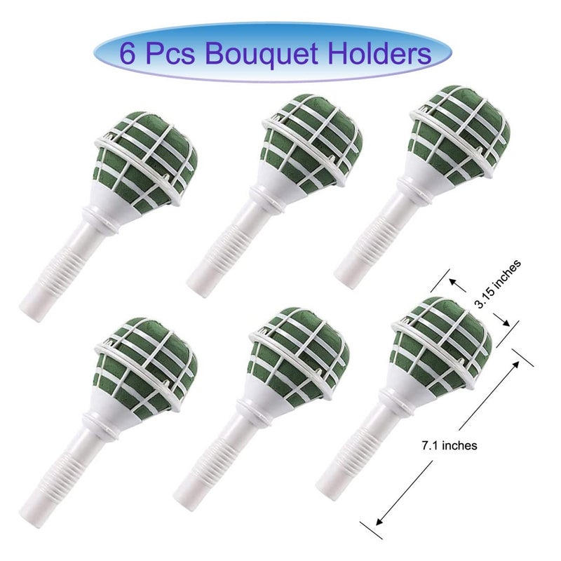 JFFX 6-Pack Foam Bouquet Holders, Floral Arrangement Kits for Bridal Flowers Wedding Supplies Decoration, Gardening Supplies - Image 2