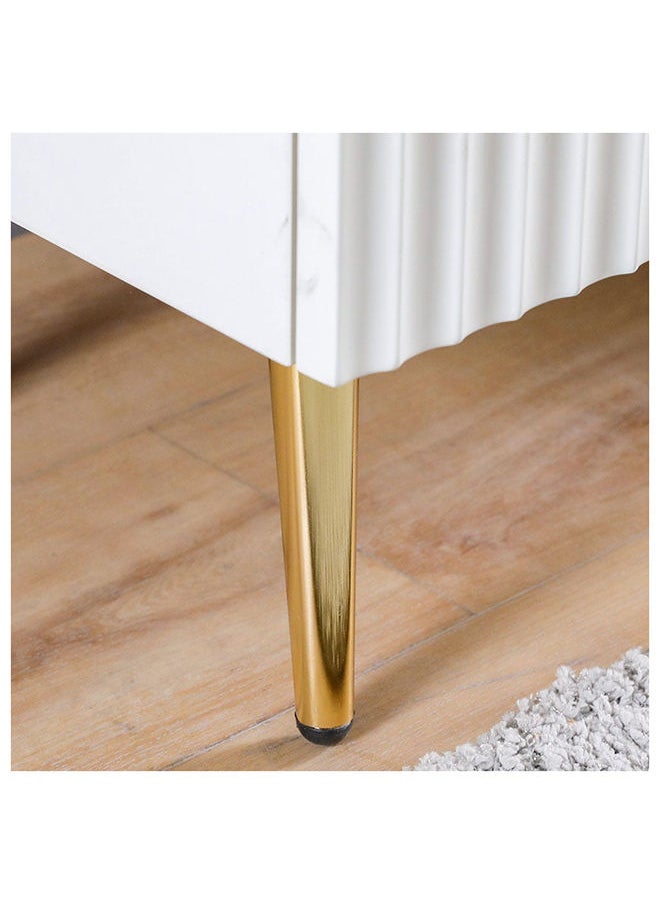 DANUBE HOME Dorothy Dresser With Mirror Durable Vanity Table | Dressing Table | Makeup Table | Desk with Storage Modern Design Bedroom Furniture L 125 x W 45 x H 157 cm White / Golden  - Image 5