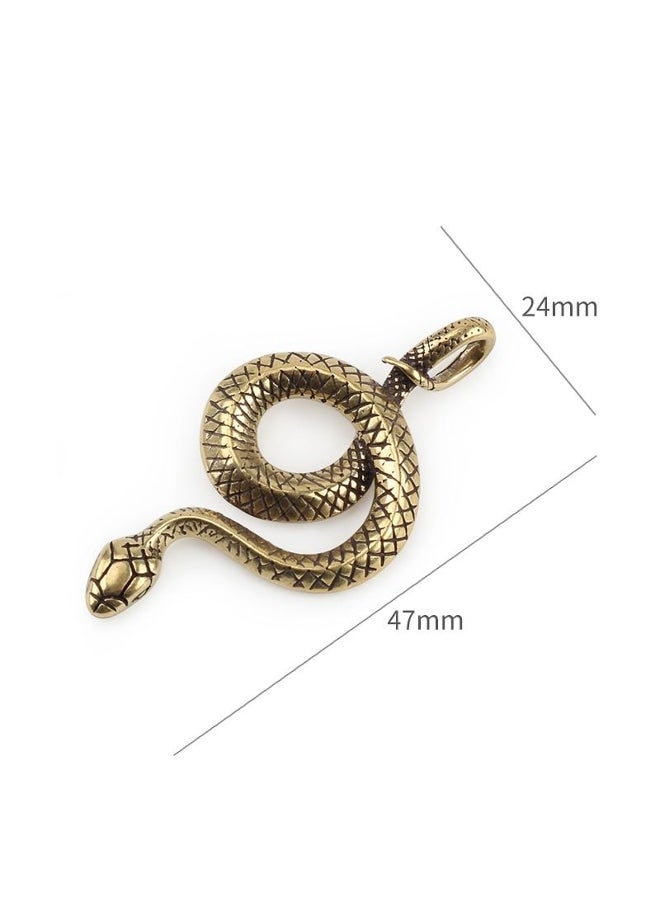 Vintage Brass Snake Key Ring Outdoor Small Tool EDC Car Hanging 