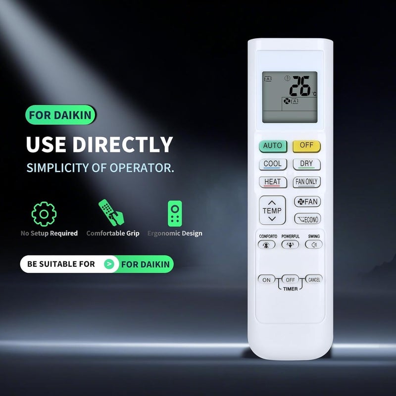 MAX-EMA GLOBAL Universal Replacement AC Remote Control Compatible with All Daikin Air Conditioner Split AC & Window AC 1 1.5 2 Ton Inverter Remote for Home - Image 3