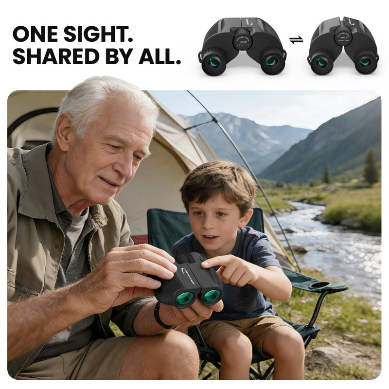 Aurosports 10x25 Compact Binoculars for Bird Watching, Cruise Ship, Travel - Image 5