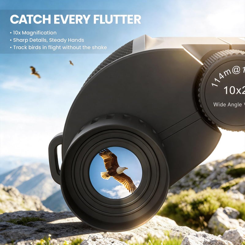 Aurosports 10x25 Compact Binoculars for Bird Watching, Cruise Ship, Travel - Image 2