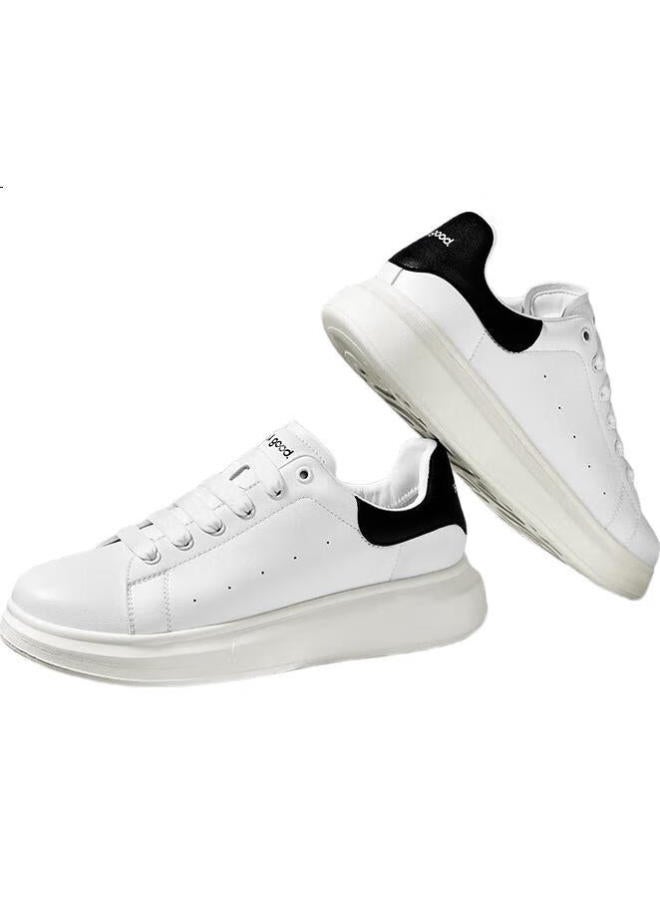 HLA Men'S Casual Shoes, Thick-Soled Heightening Sneakers, Breathable Skateboard Shoes Haabxm4Dau587, White, Size 38 - Image 3