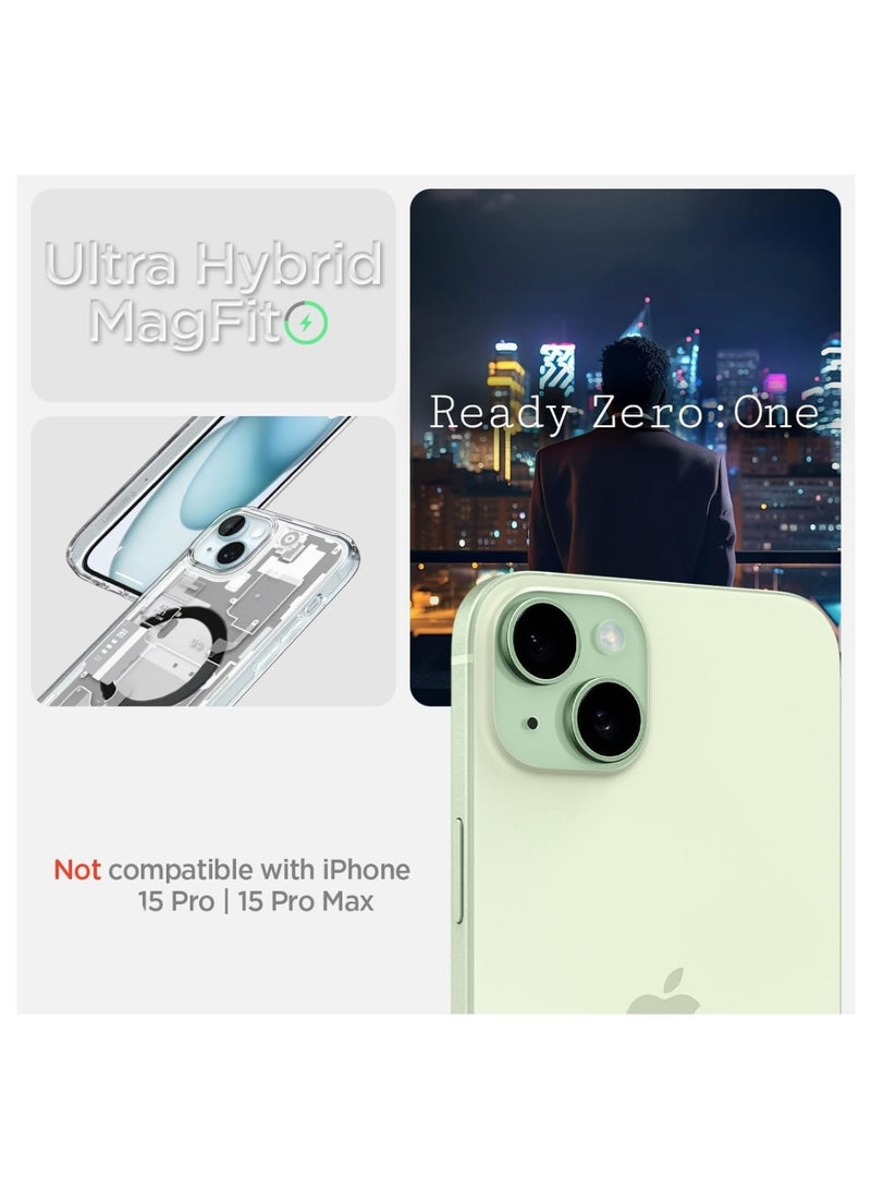 Techie iPhone 15 MagSafe Case – Spigene Ultra Hybrid Zero One MagFit with Metal Ring – Slim Teardown Design – Compatible with Wireless Charging & MagSafe Accessories – White/Gray - Image 3