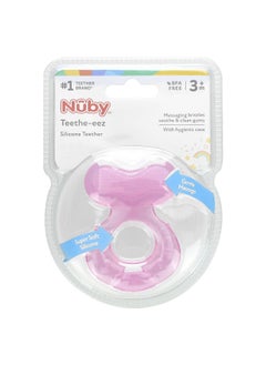 Nuby Nuby, Teethe-eez, Silicone Teether, 3+ Months, Pink, 2 Piece Set  - Image 1