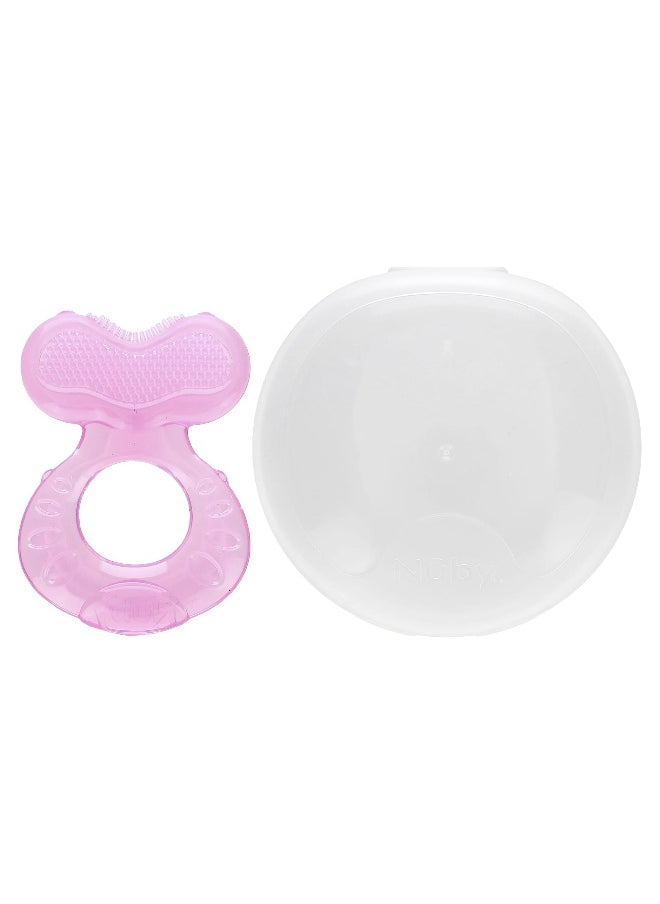 Nuby - Nuby, Teethe-eez, Silicone Teether, 3+ Months, Pink, 2 Piece Set - Image 1