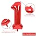 TONIFUL 40 Inch Red Large Numbers Balloons 09 Number 1 Digital 1 HeliumFoil Mylar Big Number Balloons for 2026 Mothers Day New Year Eve Graduation Valentines Day Birthday Party Anniversary Party - Image 2
