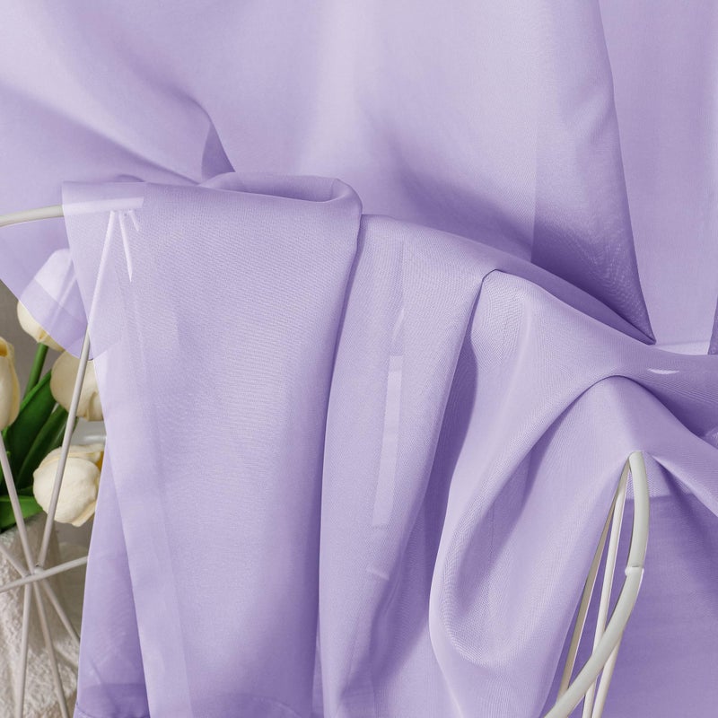 OVZME Lavender Sheer Curtains 63 Inches Long 2 Panels - Soft Light Filtering Window Sheer Panels for Living Room/Bedroom  Top Dual Rod Pocket  1 Pair  Each 42Wx63L Inches - Image 3